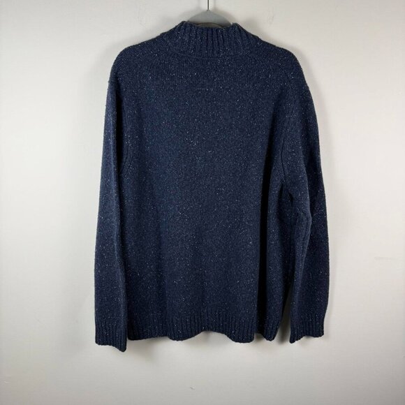 UNTUCKit Mens Vangone Button Mock Neck Donegal Sweater Lambswool Navy XXL - Picture 3 of 7